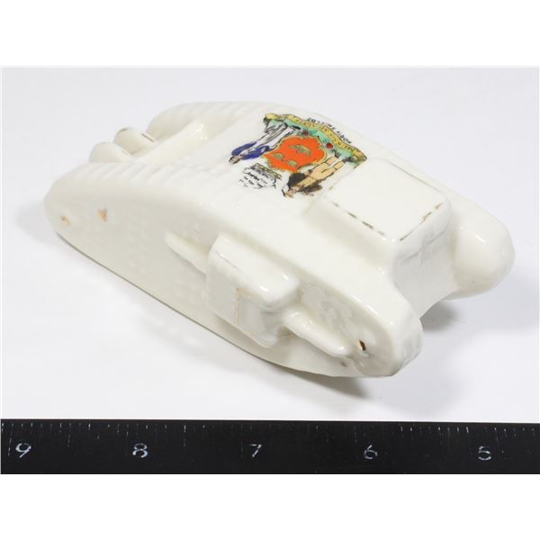 #1569 WW1 Porcelain Statue of British Tank