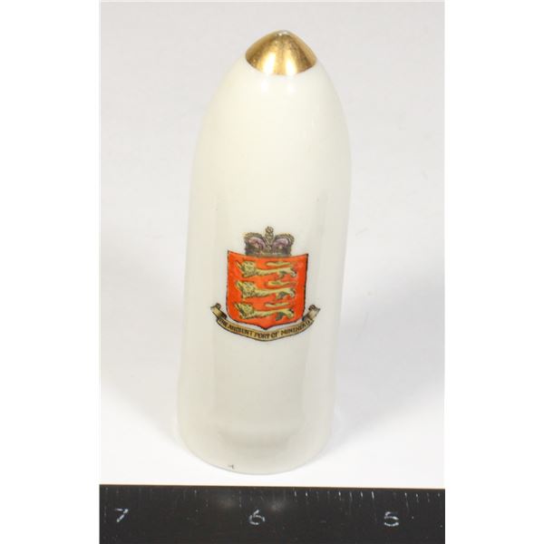 #1580 WW1 British Porcelain Royal Artillery Shell