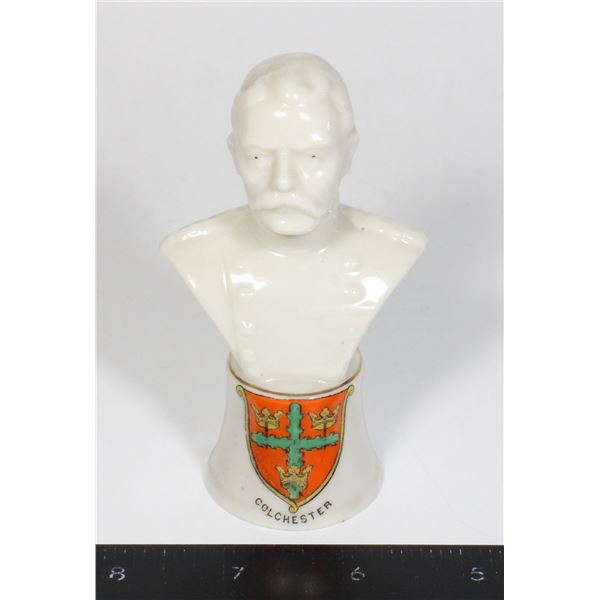 #1585 WW1 Porcelain Bust of Lord Kitchener  1916
