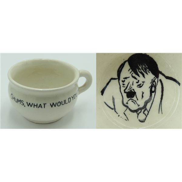 #1594 WW2 Anti-Nazi Hitler Chamberpot Porcelain