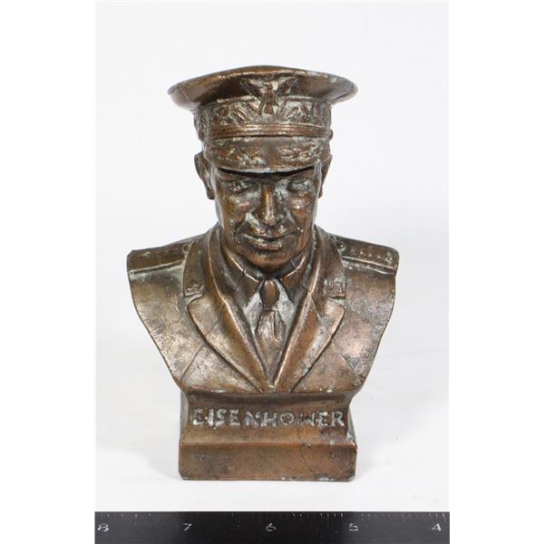 #1607 WW2 Metal Eisenhower Bank Chicago Marked