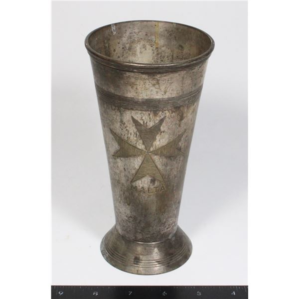 #1616 WW1 WW2 Malta Etched Drinking Cup Mug