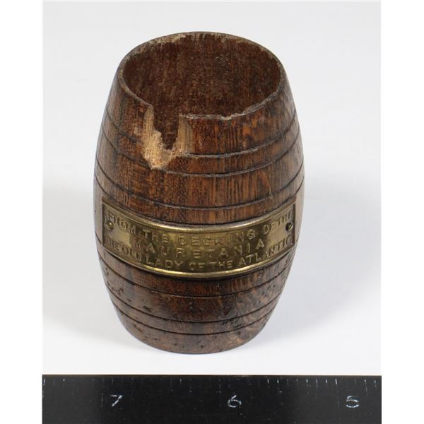 #1621 Mauretania Souviner Brass Wood Barrel