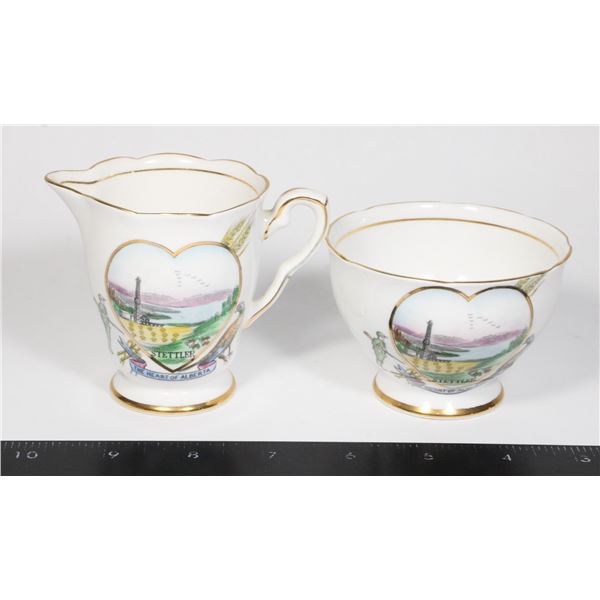 #1631 Antique Stetler Alberta Cup and Jug China
