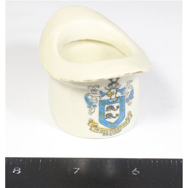 #1633 Antique Porcelain China Top Hat Brighton