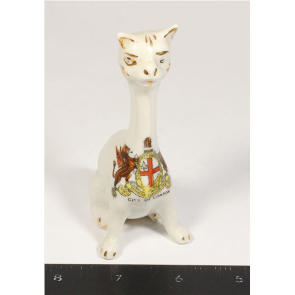 #1638 Porcelain Long Necked Cat City of London