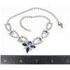 Image 1 : #1697 Ladies Costume Jewelry Necklace Blue Glass