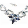 Image 2 : #1697 Ladies Costume Jewelry Necklace Blue Glass