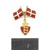 Image 1 : #1705 Vintage 1900's Denmark Flag Crest Pin