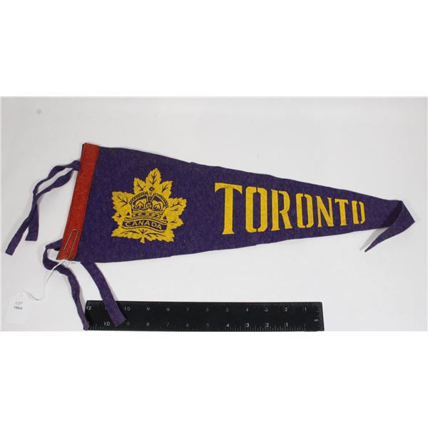 #1804 Vintage 1940's Toronto Pennant Cap Badge