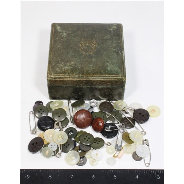 #1819 Antique European Box filled with buttons