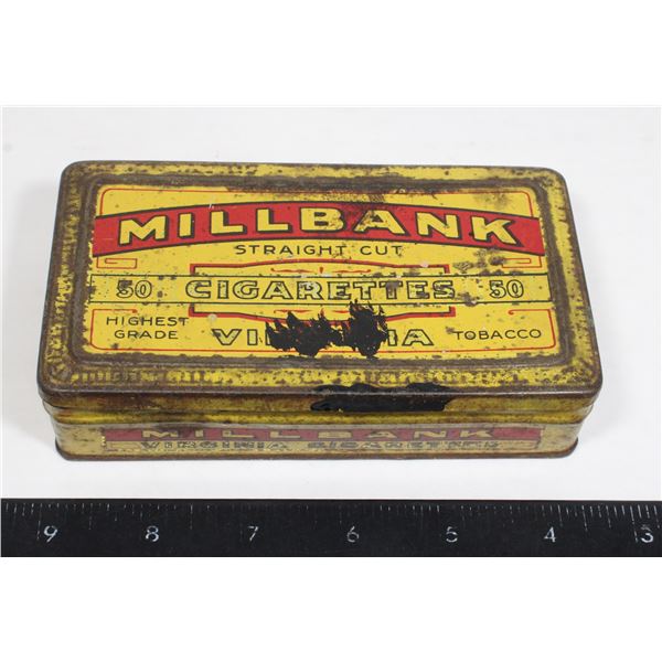 #1821 Millbank Cigarette Tin Virginia Tobacco