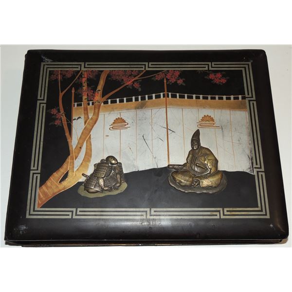 #1838 1800's Japanese Painted Photo Postcard Album