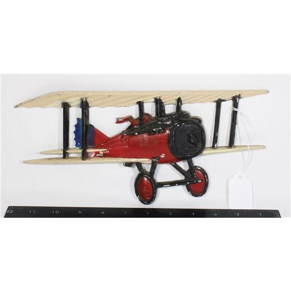 #1843 1975 USA Metal Biplane Wall Decoration