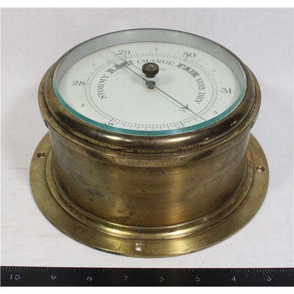 #1849 Brass Ships Aneroid Barometer England