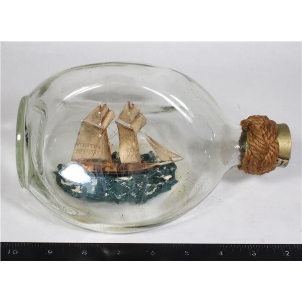 #1858 Vintage 1900's Ship in Scottish Bottle