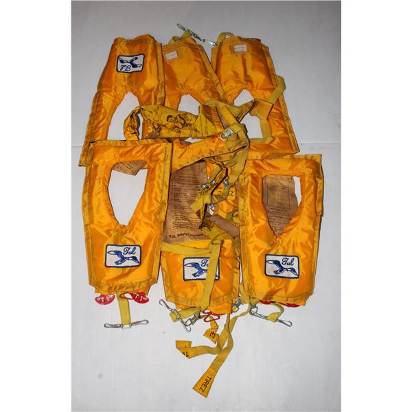 #1860 Lot of 6 Emergency Life Preserver Life Vests