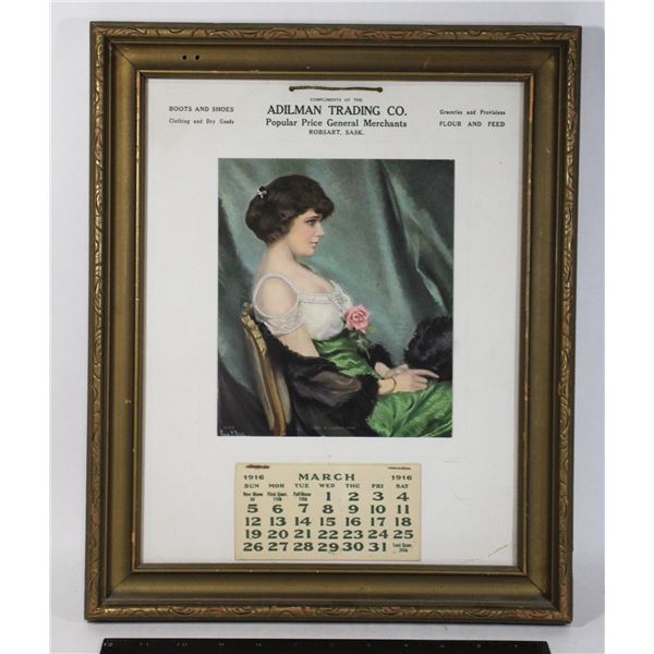 #1887 Rare 1916 Advertising Calendar Frank Desch