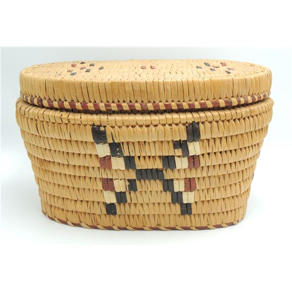#1478A 1900's Salish First Nations Thatched Basket