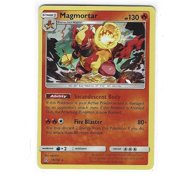 Pokemon Magmortar Ultra Prism Holo Rare 19/156