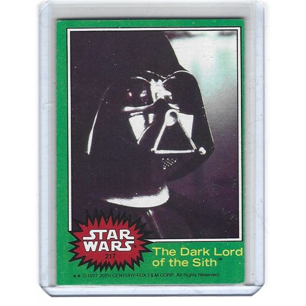 1977 Topps Star Wars Green Border card #217 Darth Vader Dark Lord of the Sith
