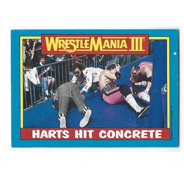 1987 O-Pee-Chee WWF WMIII card #57 Harts Hit Concrete