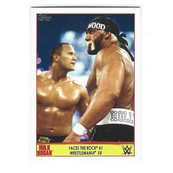 2015 Topps WWE Champion Spotlight Hulk Hogan Tribute card #29 of 40 Vs The Rock