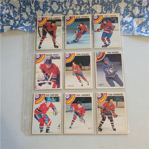 Lot of 9 1978-79 O-Pee-Chee NHL Hockey cards