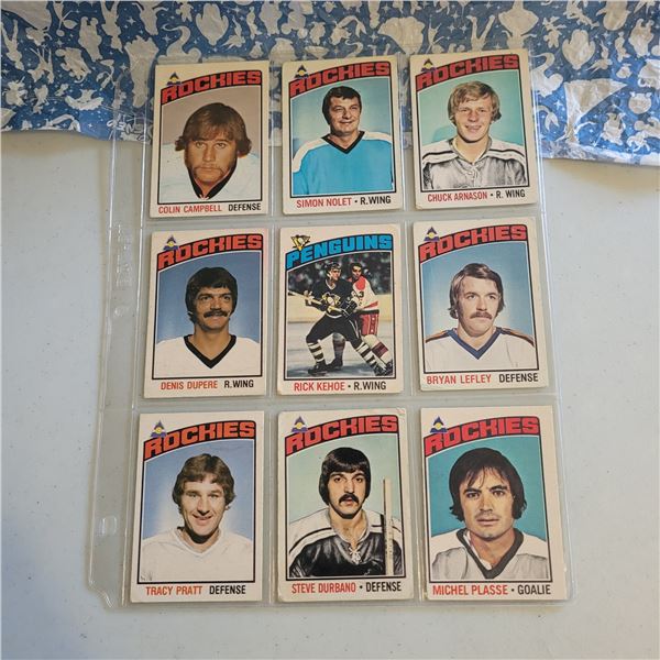 Lot of 9 1976-77 O-Pee-Chee NHL Hockey cards