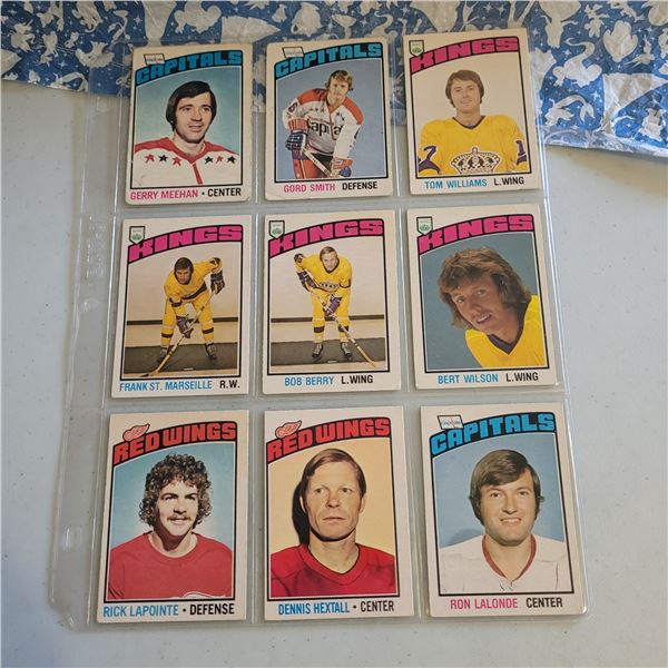 Lot of 9 1976-77 O-Pee-Chee NHL Hockey cards