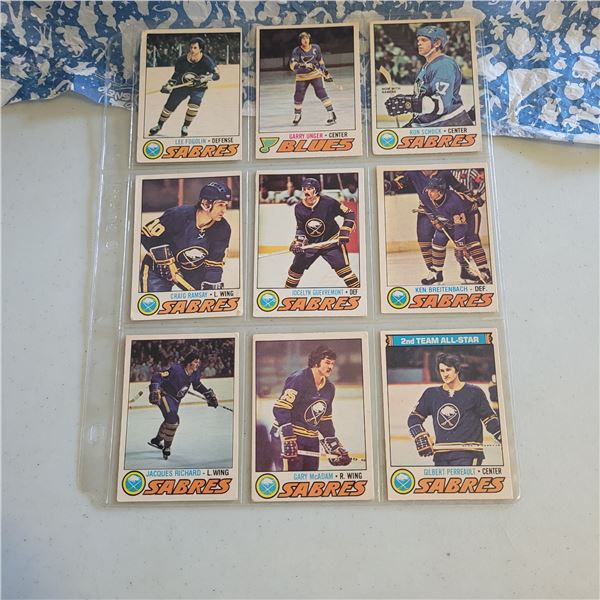 Lot of 9 1977-78 O-Pee-Chee NHL Hockey cards
