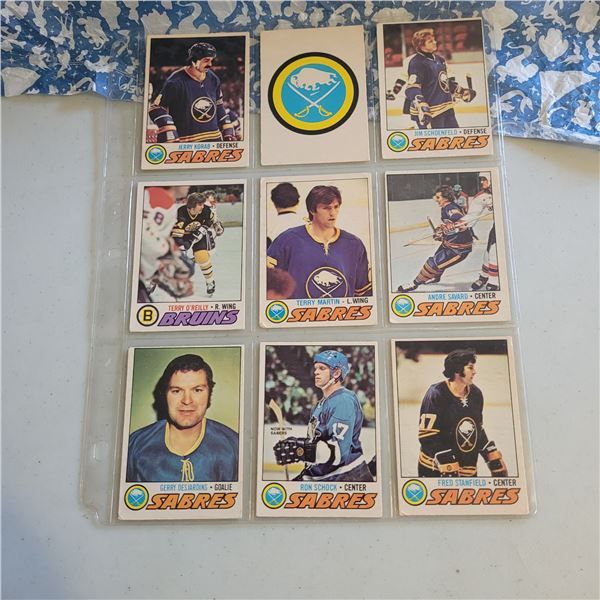Lot of 9 1977-78 O-Pee-Chee NHL Hockey cards