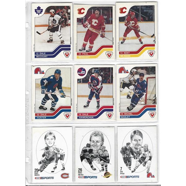 Lot of 9 1980s Vachon & Kraft NHL Hockey cards