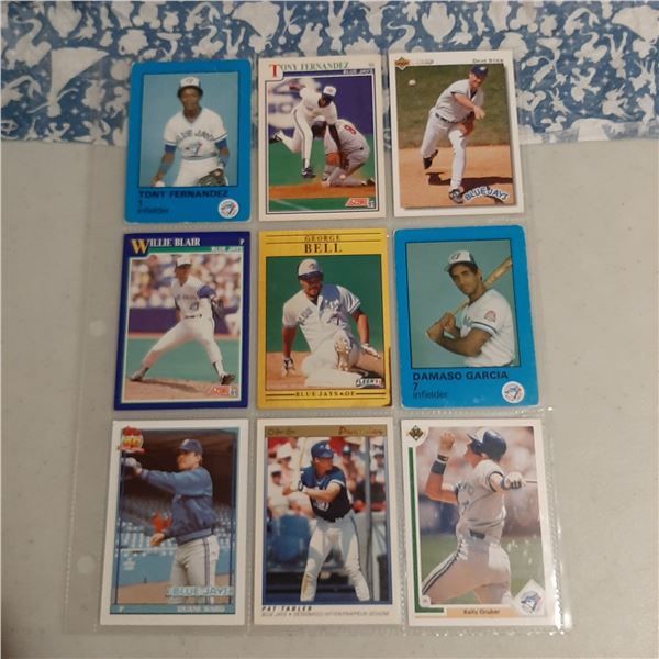 Lot of 9 Toronto Blue Jays Baseball cards