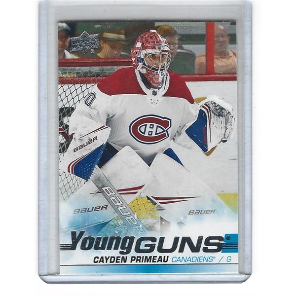 Cayden Primeau 2019-20 Upper Deck Young Guns Rookie card #454