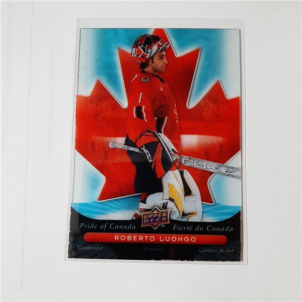 Roberto Luongo UD Mcdonalds Pride Of Canada Acetate card PC14
