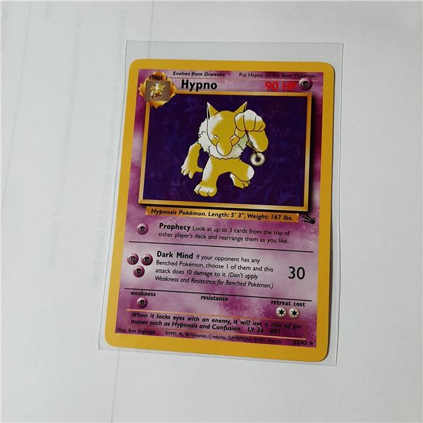 1999 Wizards Pokemon Fossil Set Hypno card 23/62