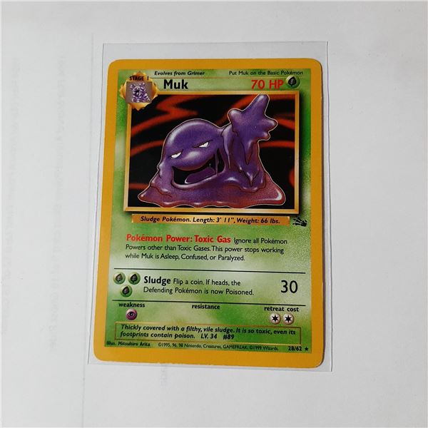1999 Wizards Pokemon Fossil Set Muk card 28/62