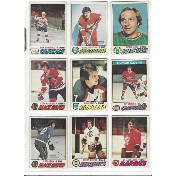 Lot of 9 1977-78 O-Pee-Chee NHL Hockey cards