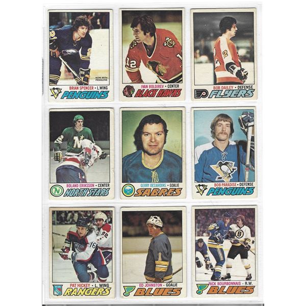 Lot of 9 1977-78 O-Pee-Chee NHL Hockey cards