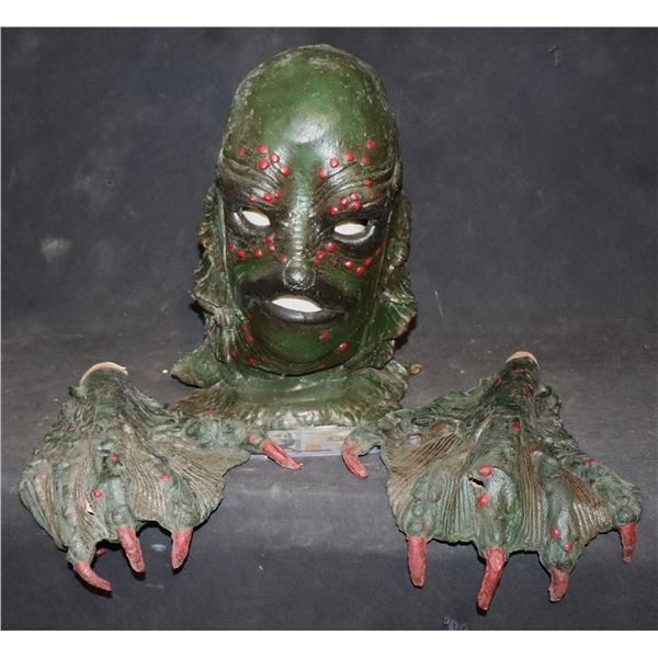 DON POST CREATURE FROM THE BLACK LAGOON W/ HANDS VINTAGE 1960's MASK EXTREMELY SCARCE!
