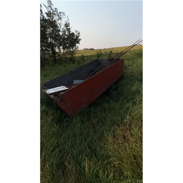 Homemade Wooden Utility Trailer With Steel Frame and Spare Tire