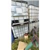 Image 2 : Two 1000L Plastic IBC Liquid Storage Totes with Metal Cage