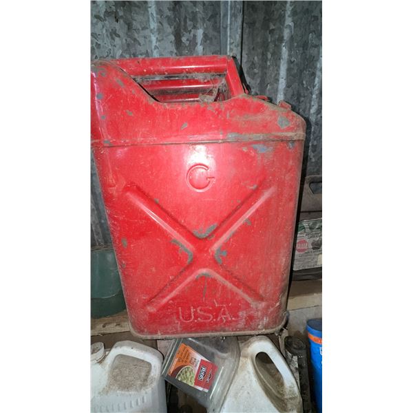 Red USA Metal Jerry Can Gasoline Container