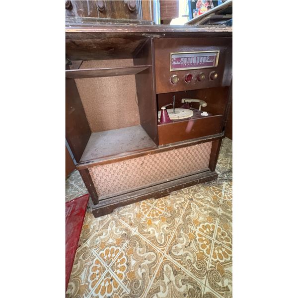 Standard Brand Wood Console Radio and Record Player Cabinet