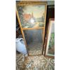 Image 1 : Framed Wall Mirror With Countryside Print & Framed Pastel Village Artwork