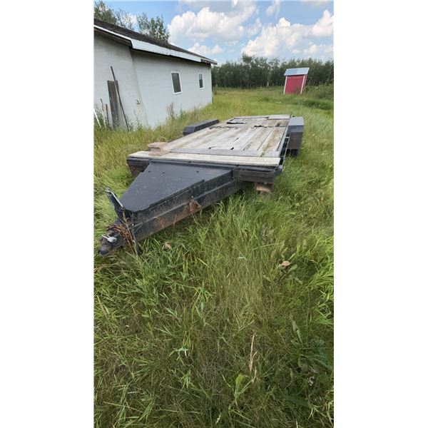 Tandem Axle Flatbed Utility Trailer, Steel Frame, Wood Deck