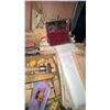 Image 3 : Vintage Suitcase With Sewing Patterns, Fans, Blocks, and Collectibles