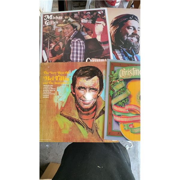 Country and Christmas Vinyl Records Lot, Including Willie Nelson