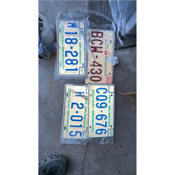 Five Vintage New Brunswick License Plates Assorted Years